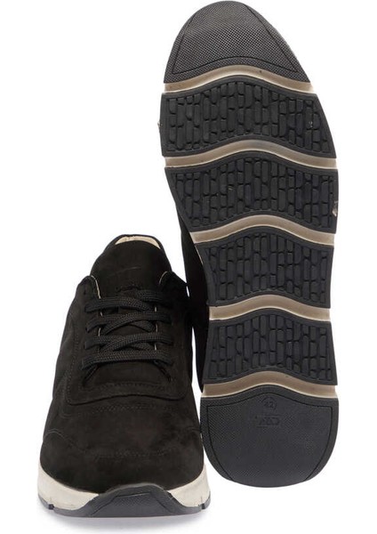 Siyah Hakiki Nubuk Deri Erkek Sneaker - E24I1AY56899-A64