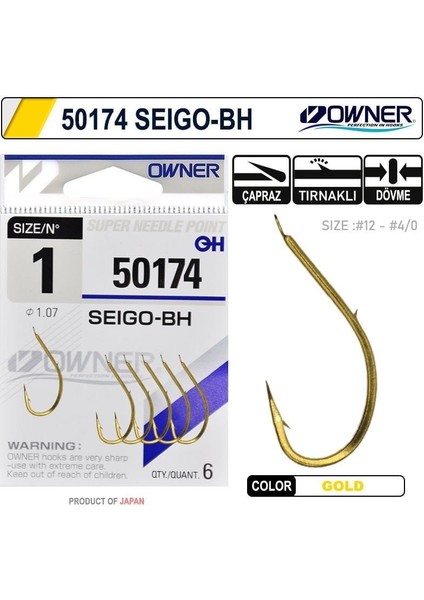 50174 Seigo-Bh No:6 Gold Iğne 10 Adet