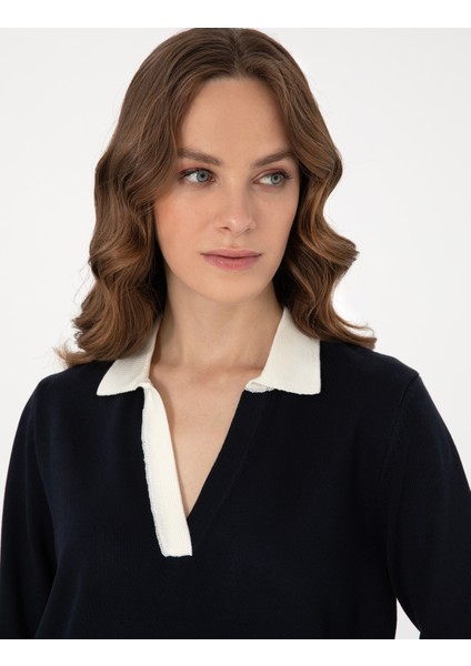 Kadın Lacivert Slim Fit Kazak 50308166-VR033 fiyatları