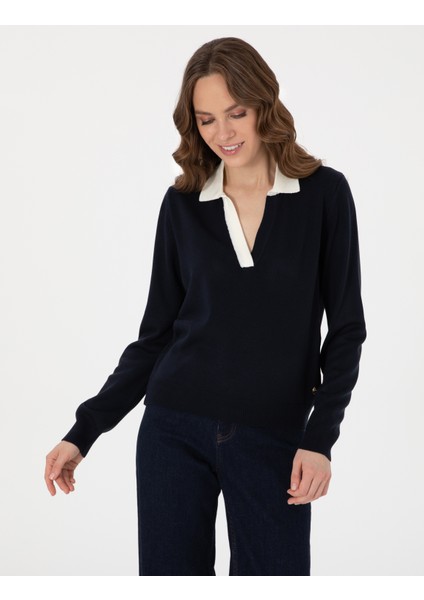 Kadın Lacivert Slim Fit Kazak 50308166-VR033 modelleri