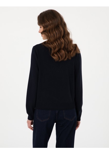 Kadın Lacivert Slim Fit Kazak 50308166-VR033 indirimleri