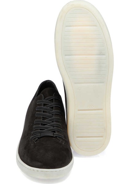 Siyah Hakiki Nubuk Deri Erkek Sneaker - E24I1AY56831-A64 fırsatları