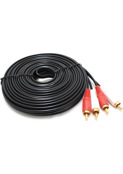 2 Rca - 2 Rca Ses Kablosu | 10 Metre | Uzun Mesafe, Yüksek Kaliteli Ses Aktarımı!
