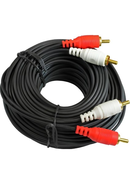 2 Rca - 2 Rca Ses Kablosu | 10 Metre | Uzun Mesafe, Yüksek Kaliteli Ses Aktarımı!
