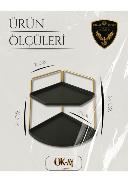 Banyo Kozmetik Takı Düzenleyici Masaüstü Raf Çok Amaçlı Mutfak Rafı - Servis Sunum Ikramlık Tepsisi Dekoratif 2 Katlı Raf | Çok Amaçlı Organizer Paslanmaz Çelik & Ahşap Stand modelleri