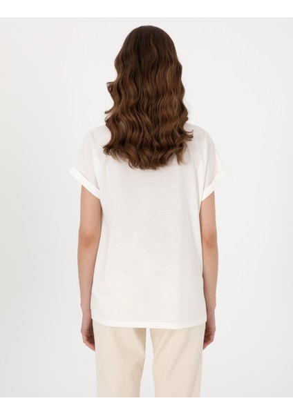 Kadın Ekru Regular Fit Tişört 50301440-VR019 indirimleri