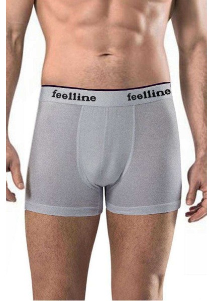 10 Adet Feelline Siyah ve Gri Pamuklu Doğal Likralı Erkek Boxer modelleri
