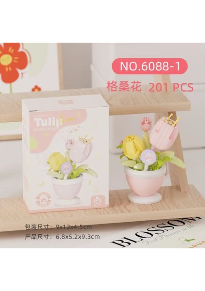 2024 Yeni Orijinal Gül Çiçek Hediye Kutusu Tulip Lotus Yapı Taşları Çiçek Modeli Tinik Parçacık Hediye Toycolor: 6088-5/BOYUT: Kutu Yok (Yurt Dışından)