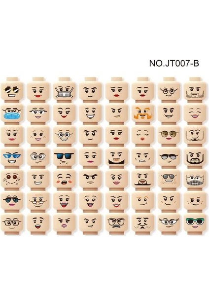 Sıcak 56PCS/LOT Mini Figür Yaratıcı Kafa Yüzler Gülmek Ağla Sevimli Yüz Ifadesi Tuğlalar Yapı Taşları Model Çocuk Oyuncakları Hediye Scolor: JT007-A 66PCS (Yurt Dışından)