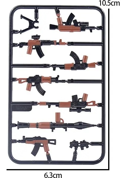 Ikinci Dünya Savaşı Askeri Yapı Taşları Solider Figürleri Ekipmanları Aksesuarlar Gatlin M2 Ağır Makineli Tüfekler Rpg Moc Mini Tuğlalar Renk: K7065-BROWN-1PC (Yurt Dışından)