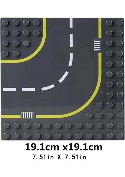 7.51IN * 7.51IN Büyük Parçacıklar Nokta Şehir Yol Sokak Taban Plakası Düz Eğri Yapı Taşları Tuğla Taban Tabağı Çocuk Oyuncak: Büyük Eğri Taban (Yurt Dışından)
