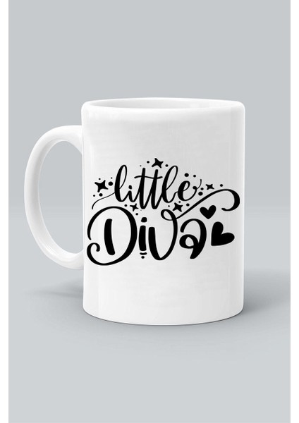 Little Diva Küçük Diva Tasarım Baskılı Beyaz Kupa Bardak