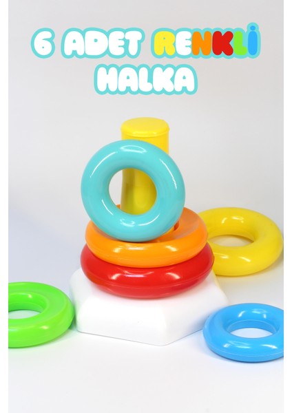 Neşeli Halkalar Zeka Geliştirici Duyusal Halka Dizme Boyut Eğitici Bebek Oyuncak Happy Rings 4106 indirimleri