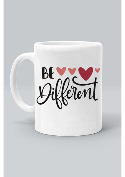 Be Dıfferent Farklı Ol Tasarım Baskılı Beyaz Kupa Bardak