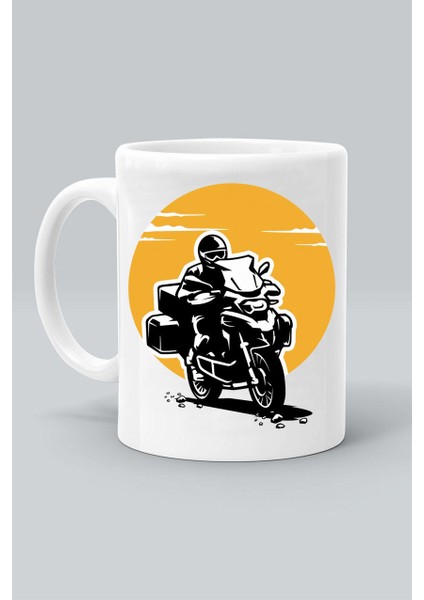 Motorsiklet Motorcycle Tasarım Baskılı Beyaz Kupa Bardak