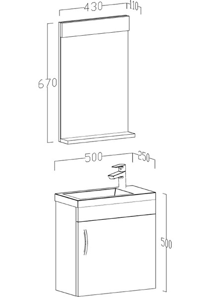 Zerde 50 cm Banyo Dolabı Belly