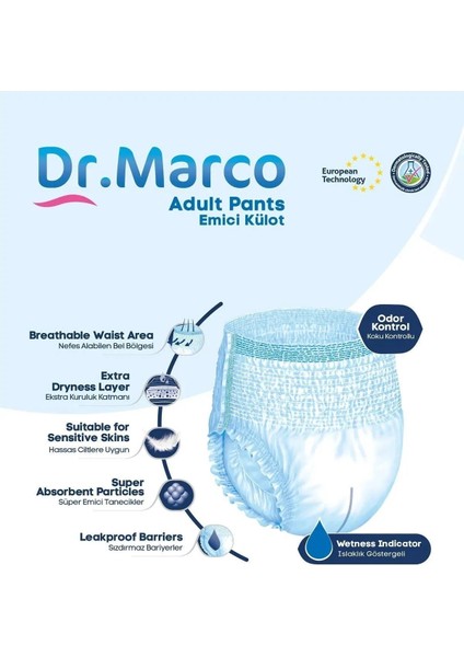 Dr.marco Yetişkin Emici Külot Large 120 Adet