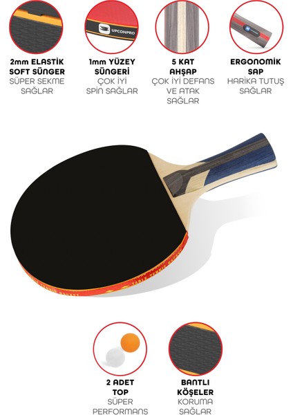 4lü Çantalı Masa Tenisi Raketi Seti Amatör Başlangıç Seviye Maç Raketi 2 Raket 2 Top modelleri