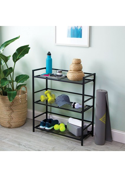 Ayakkabı Rafı Metal Ayakkabılık Siyah Renk 1 Adet