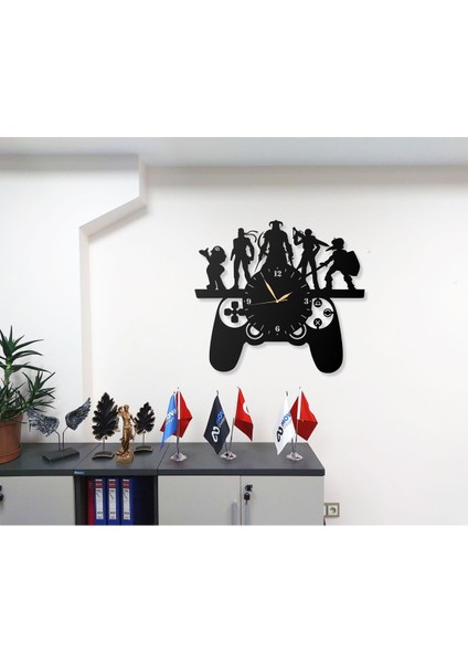 Oyuncu Kumandası ve Oyucular Tasarımlı Ev ve Ofis Için Modern Dekoratif Metal Duvar Saati