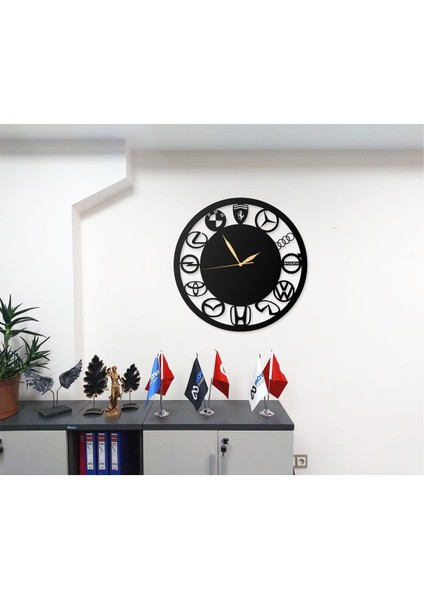 Araba Markaları Tasarımlı Otomotivcilere Özel Tasarım Tamirciler Için Dekoratif Metal Duvar Saati