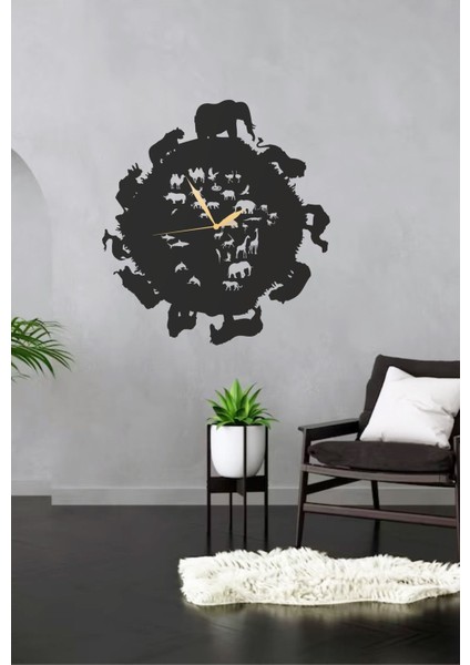 Eski Mo Hayvanlar Doğa ve Orman Tasarımlı Modern Dekoratif Metal Duvar Saati fiyatları