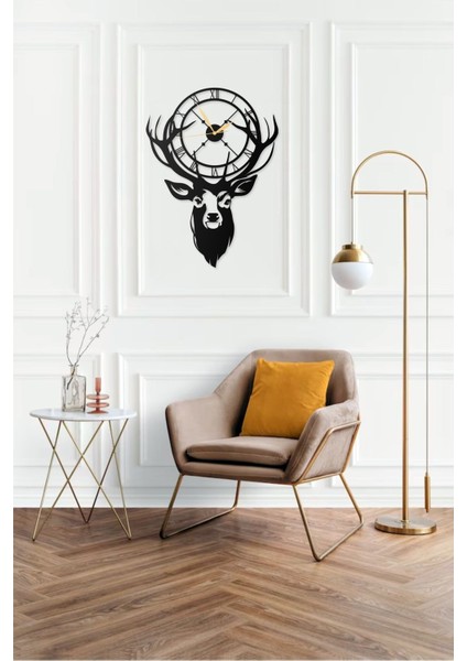 Modern Geyik Motifi Tasarımlı Dekoratif Metal Duvar Saati fiyatları