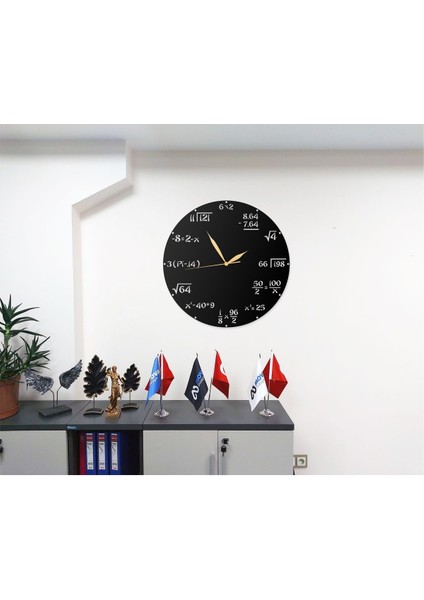 Matematiksel Semboller Formüller Tasarımlı Sayılar Dekoratif Metal Duvar Saati fiyatları