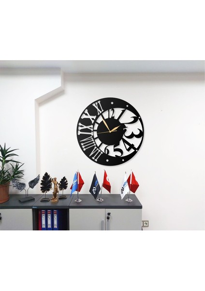 Modern Roma Rakamlı Dekoratif Desenli Özel Metal Duvar Saati fiyatları