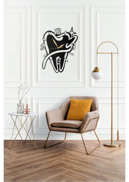 Diş Hastaneleri Doktorları ve Teknisyenlerine Özel Tasarımlı Dekoratif Metal Duvar Saati