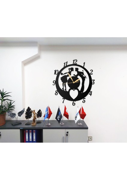 Iki Sevgili Love Aşk Temalı Modern Dekoratif Metal Duvar Saati fiyatları