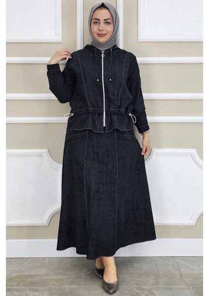 Kadın Kapüşonlu Etekli Tesettür Takım modelleri