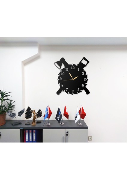 Testere ve Ağaç Işleri Temalı Mobilyacılara Özel Tasarımlı Dekoratif Metal Duvar Saati fiyatları