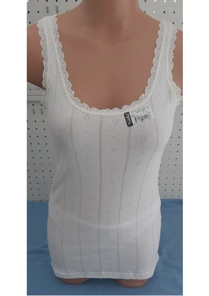 Kadın Jakarlı Geniş Askılı Atlet 2'li Paket Beden S-M Renk Vişne- Ekru