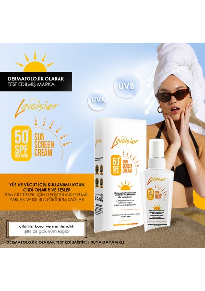 50 Spf Yüksek Korumalı Yüz ve Vücut Güneş Kremi 125ML x 4'lü Set Aile Boy