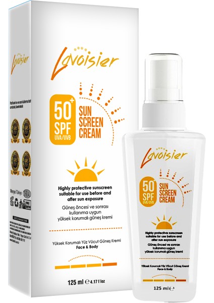 50 Spf Yüksek Korumalı Yüz ve Vücut Güneş Kremi 125ML x 4'lü Set Aile Boy