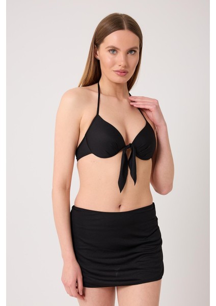Kadın Dolgulu Takım Etekli Siyah Bikini fırsatları