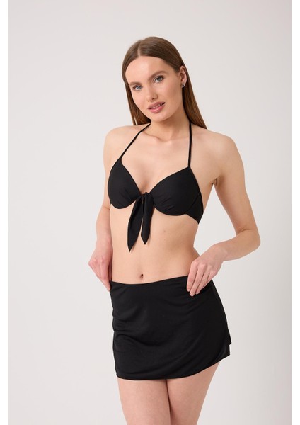 Kadın Dolgulu Takım Etekli Siyah Bikini indirimleri