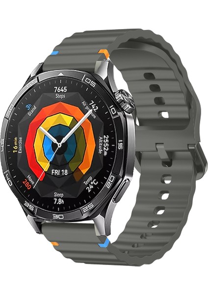 Huawei Watch Gt3 46MM Gt3 Pro 46MM Gt3 Se Uyumlu Dalga Desenli Tokalı Yumusaş Soft Silikon Kordon