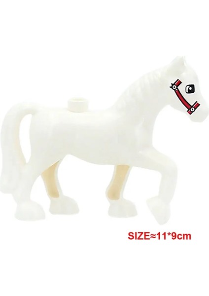 Büyük Aksesuarlar Yapı Taşları Akvaryum Dolphin Shark Seahorse Prairie Lion Leopar Ayı Fil Serisi Diy Çukurlar Hediye Oyuncakları Renk: Beyaz At (Yurt Dışından)
