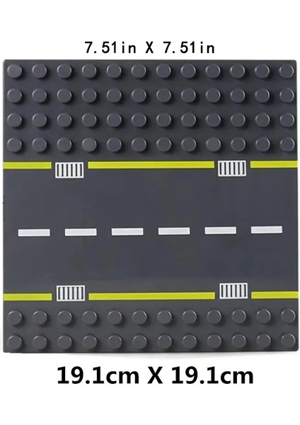 7.51IN * 7.51IN Büyük Parçacıklar Nokta Şehir Yol Sokak Taban Plakası Düz Eğri Yapı Taşları Tuğlalar Taban Tabak Çocuk Oyuncakları Renk: Düz Taban (Yurt Dışından)