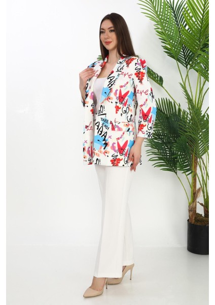 Gnd Kadın Renkli Desenli Oversize Blazer Ceket