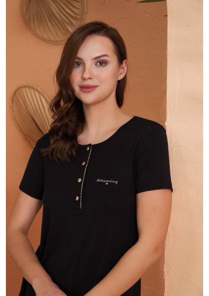 Kadın Patlı Düğme Pijama Takımı 27068