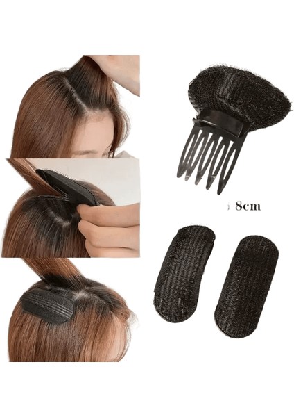 Görünmez Kaık Sünger Saç Klipsi Ön Saç Çizgisi Hacim Taban Puf Yastık Saç Klipsleri Stil Aracı Kadınlar Aksesuar Renk: Siyah 3pcs Seti (Yurt Dışından)