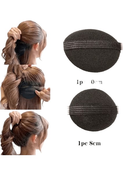 Puf Kafa Yastığı Görünmez Kaık Saç Klips Sünger Pimleri Topuz Yumru Hacim Saç Tabanı Kızlar Için Saç Aksesuar Saç Pimleri Renk: Siyah 2pcs 8cm 10CM (Yurt Dışından)