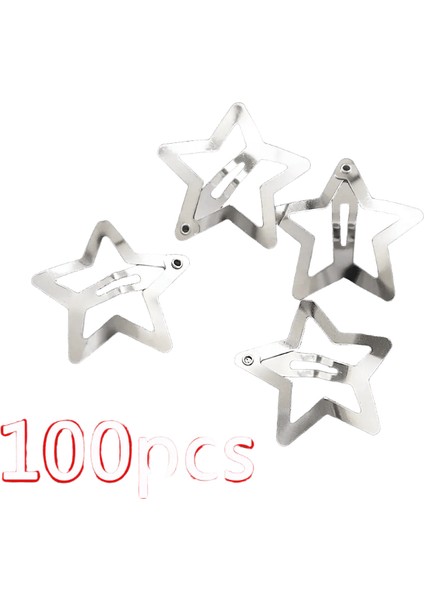 10/100PCS Kızlar Için Gümüş Yıldız Saç Klipler Dilgie Star Metal Snap Klip Saç Tespitleri Ettes Saç Takı Nickle Bedava Kurşun Renk: 100 Parça (Yurt Dışından)