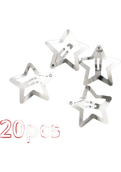 10/50PCS Gümüş Yeni Moda Yıldız Snap Y2K Tarzı Saç Bb Klipler Metal Yan Saç Kavrama Kadınlar ve Kızlar Için Günlük Saç Aksesuarları: 10PCS (Yurt Dışından)