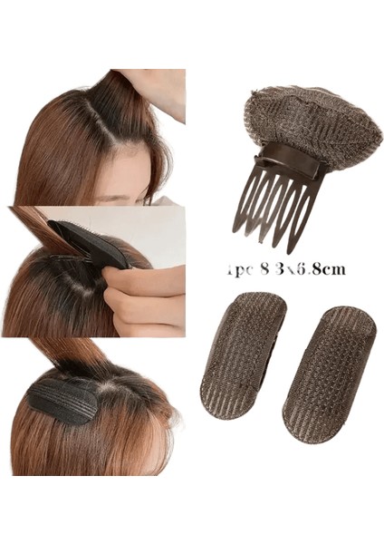 Görünmez Kaık Sünger Saç Klipsi Ön Saç Çizgisi Hacim Taban Puf Yastık Saç Klipsleri Stil Aracı Kadınlar Aksesuar Renk: Kahverengi 3pcs Seti (Yurt Dışından)