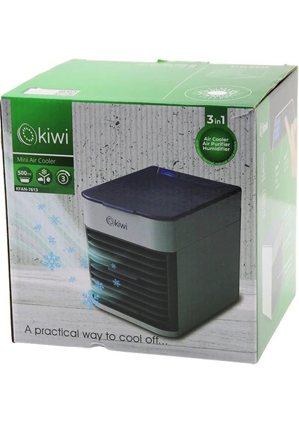 Kiwi KFAN-7613 3in1=soğuk Buharlı Nemlendirme - USB Fan - Gece Lambamasa Üstüvantilatör 500ML3KDM Hız