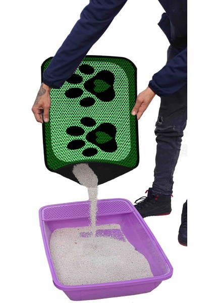 Elekli Tuvalet Önü Desenli Kedi Kumu Paspası 45 x 60 cm